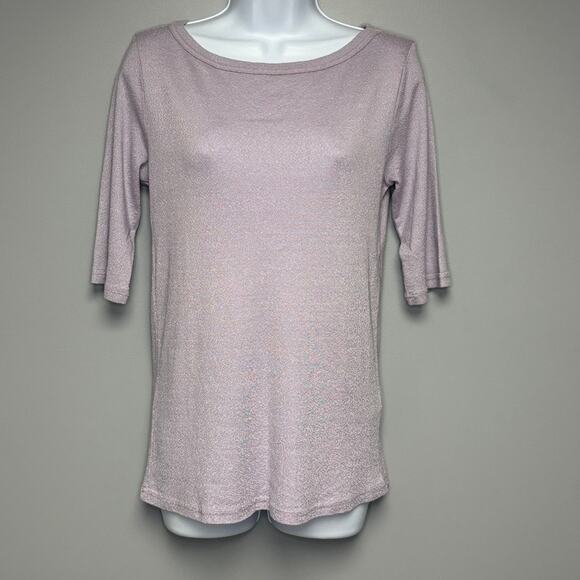 Michael Stars for Anthropologie Metallic Lavender Purple Womens Top Sz M/L - Picture 1 of 4